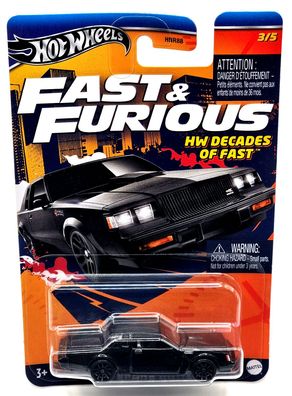 Hot Wheels Fast & Furious HW Decades of Fast car Buick Grand National 3/5