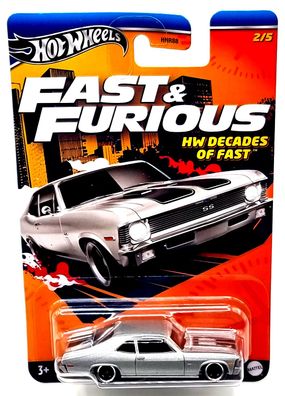 Hot Wheels Fast & Furious HW Decades of Fast car `70 Chevrolet Nova SS 2/5