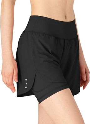 donhobo Damen Sport Shorts Sommer 2 in 1 Kurze Hosen Schnelltrocknende Laufshort