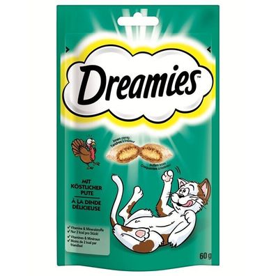 Dreamies Cat Snack mit Pute 6 x 60g (66,39€/ kg)