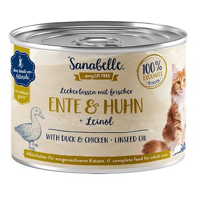 Sanabelle Nassfutter mit Ente & Huhn 6 x 195g (22,14€/ kg)