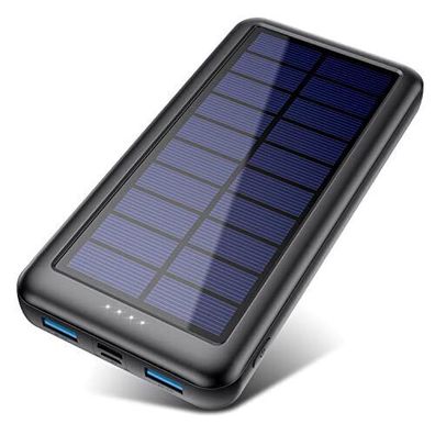 Solar PowerBank 26800mAh, Solarladegerät mit Eingängen Type C, Powerbank v. Farben