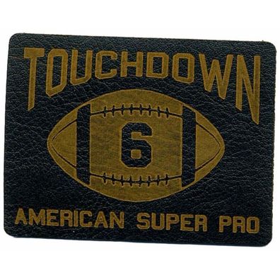 HKM 33010 Touchdown Applikation, Bügelbild, Patch in Lederoptik, Football Emblem