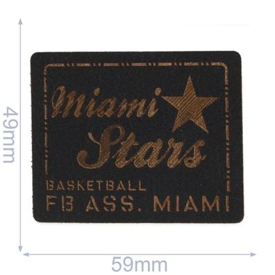 HKM 33009 Miami Stars Applikation, Bügelbild, Patch in Lederoptik, Basketball