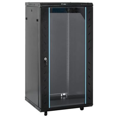 vidaXL 22U Netzwerkschrank 19" IP20 Schwarz 60x60x120 cm