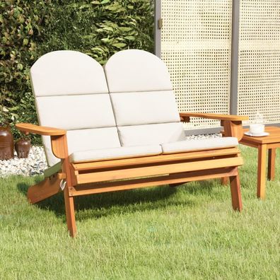 vidaXL Adirondack-Gartenbank mit Kissen 126 cm Massivholz Akazie