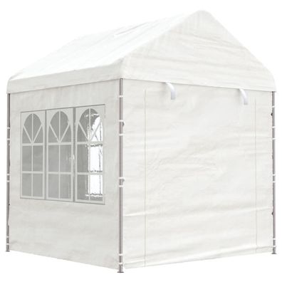 vidaXL Pavillon mit Dach Weiß 2,28x2,23x2,69 m Polyethylen