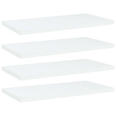 vidaXL Bücherregal-Bretter 4 Stk. Weiß 40x20x1,5 cm Holzwerkstoff