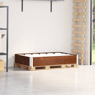 vidaXL Paletten-Aufsatzrahmen Braun 120x80 cm Massivholz Kiefer