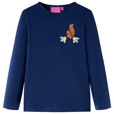 Kinder-Langarmshirt Marineblau 104