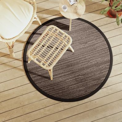 vidaXL Outdoor-Teppich ARAKIL Braun Ø120 cm PP