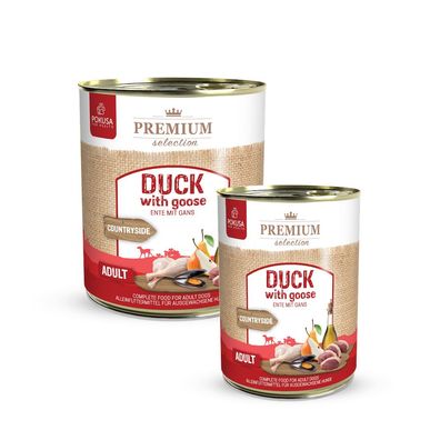 Premium Selection Ente mit Gans - Nassfutter für ausgewachsene Hunde by Lux4Life