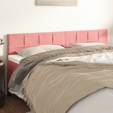 vidaXL Kopfteile 2 Stk. Rosa 90x5x78/88 cm Samt