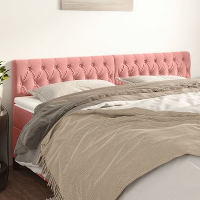 vidaXL Kopfteile 2 Stk. Rosa 90x7x78/88 cm Samt