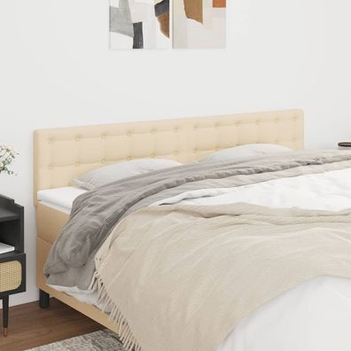 vidaXL Kopfteile Creme 200x5x78/88 cm Stoff
