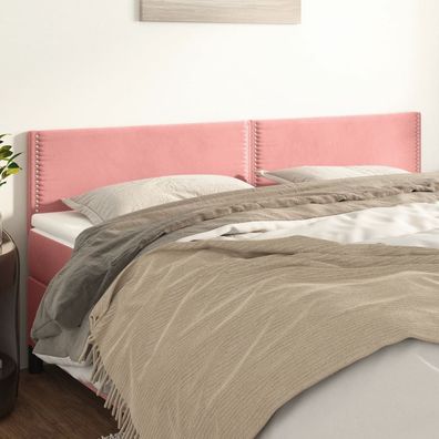 vidaXL Kopfteile 2 Stk. Rosa 90x5x78/88 cm Samt