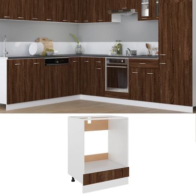 vidaXL Herdumbauschrank Braun Eichen-Optik 60x46x81,5 cm Holzwerkstoff
