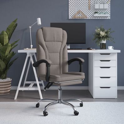 vidaXL Bürostuhl mit Liegefunktion Taupe Stoff
