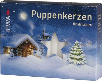 Puppenkerzen Weiß 40 Stück BxHxT 0,7x6,5x0,7cm NEU Kerzen Kerze Wachs Holzpyra