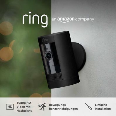 Ring Stick Up Cam Battery outdoor Außen kamera schwarz weiß Kompatible mit alexa