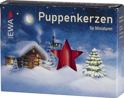 Puppenkerzen Rot 20 Stück BxHxT 1x6,5x1cm NEU Kerzen Kerze Wachs Holzpyramide