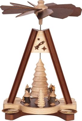 Premium Tischpyramide "Kurrende", zweifarbig für 4 Pyramidenkerzen HxØ 24x18cm N