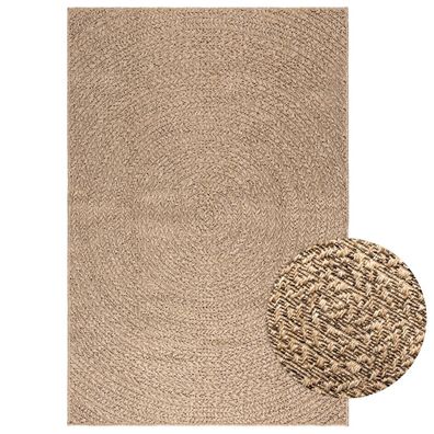 vidaXL Teppich ZIZUR 120x170 cm Jute-Optik Indoor und Outdoor