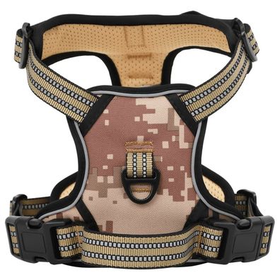 vidaXL Hundegeschirr Reflektierend Verstellbar Camouflage Braun L