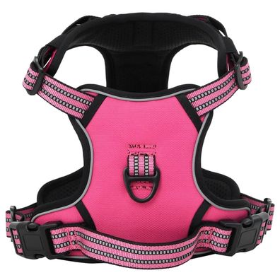 vidaXL Hundegeschirr mit Leine & Halsband Verstellbar Rosa S