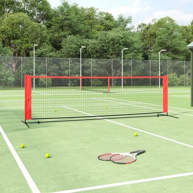 vidaXL Tennisnetz Schwarz und Rot 300x100x87 cm Polyester