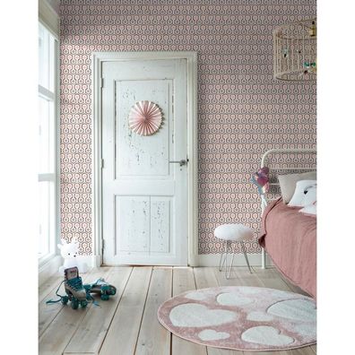 Noordwand Tapete Good Vibes Hexagon Pattern Rosa und Lila