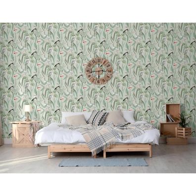 DUTCH Wallcoverings Tapete Flamingo Mintgrün