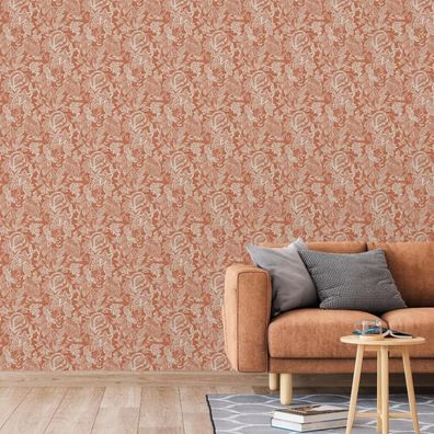 DUTCH Wallcoverings Tapete Mae Orange und Beige