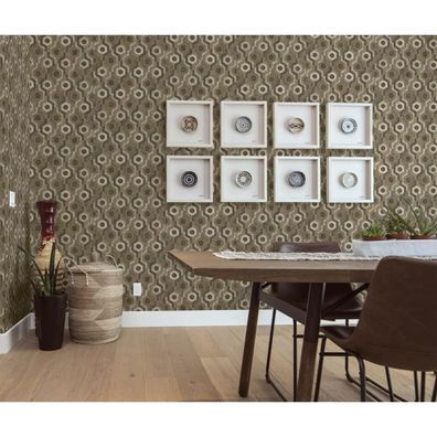 DUTCH Wallcoverings Tapete Galactic Braun und Weiß