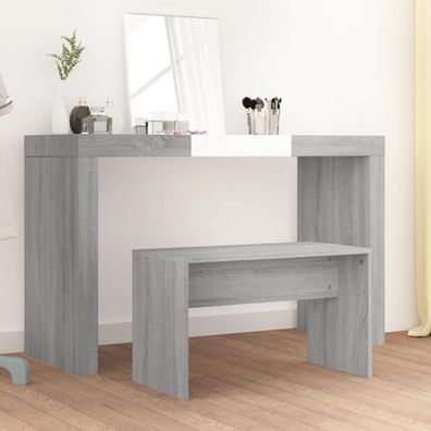 vidaXL Schminkhocker Grau Sonoma 70x35x45 cm Holzwerkstoff