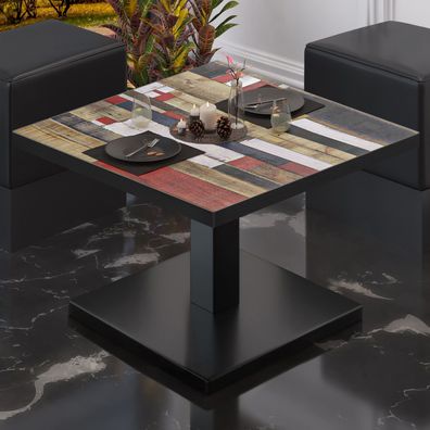 BM | Bistro Loungetisch | B: : 60 x 60 x 41 cm | Vintage Bunt / Schwarz | Bistro Ti