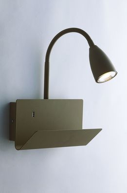 Luce Design Gulp Wandleuchte, eselampe Schlamm farbend GU10 29x25x12cm mit USB Ladepo