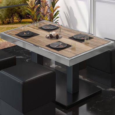BM | Bistro Loungetisch | B: : 110 x 60 x 41 cm | Sheesham / Schwarz | Klappbar | B
