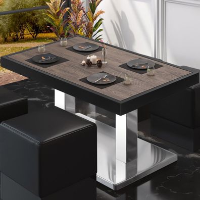 BM | Bistro Loungetisch | B: : 110 x 60 x 41 cm | Light Wenge / Edelstahl | Klappba