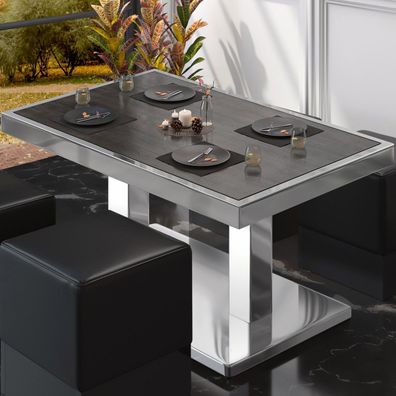 BM | Bistro Loungetisch | B: : 110 x 60 x 41 cm | Wenge / Edelstahl | Klappbar | Bi