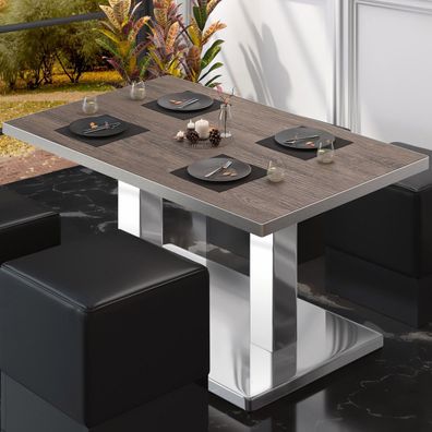 BM | Bistro Loungetisch | B: : 110 x 60 x 41 cm | Light Wenge / Edelstahl | Klappba