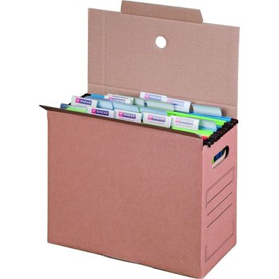 60 x SBP-ARCHIV-TRANSPORTBOX, 327x158x279mm, wiederverschließbar, raun, ür Hängemappe