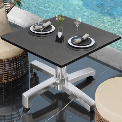 CPBC | Compact Loungetisch | B: : 60 x 60 x 42 cm | Anthrazit / Aluminium | Klappba