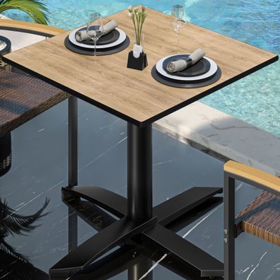 CPTG | Bistro Tisch | B: : 60 x 60 x 75 cm | Eiche / Aluminium Schwarz | Zusatzgewi