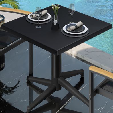 WAP | Bistro Außen Tisch | B: : 70 x 70 x 74 cm | Schwarz / Schwarz | Quadratisch |