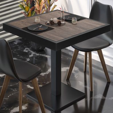 BM | Bistrotisch | B: : 70 x 70 x 77 cm | Light Wenge / Schwarz | Quadratisch | Met