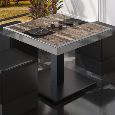BM | Bistro Loungetisch | B: : 70 x 70 x 41 cm | Vintage Old / Schwarz | Bistro Tis