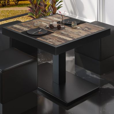 BM | Bistro Loungetisch | B: : 80 x 80 x 41 cm | Vintage Old / Schwarz | Bistro Tis