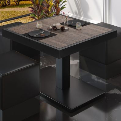 BM | Bistro Loungetisch | B: : 80 x 80 x 41 cm | Light Wenge / Schwarz | Bistro Tis