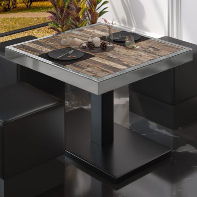 BM | Bistro Loungetisch | B: : 80 x 80 x 41 cm | Vintage Old / Schwarz | Bistro Tis
